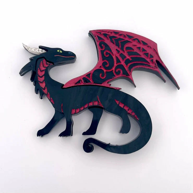 WINTERSHEART BLACK FIERY DRAGON BROOCH 3 WINTERSHEART BLACK FIERY DRAGON BROOCH