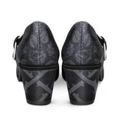 HOT CHOCOLATE DESIGN BLACK TUDOR -Shoes Sales Black Tudor Womens Mid Heels Back 800x