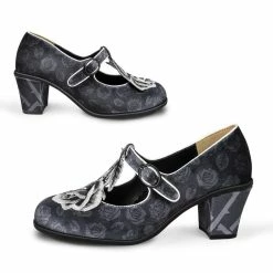 HOT CHOCOLATE DESIGN BLACK TUDOR -Shoes Sales Black Tudor Womens Mid Heels Side 800x