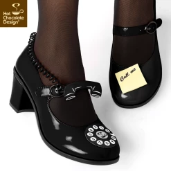 HOT CHOCOLATE DESIGN CALL ME IN BLACK -Shoes Sales Call Me Womens Mid Heels Legs 2 black 800x