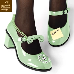 HOT CHOCOLATE DESIGN CALL ME IN MINT -Shoes Sales Call Me Womens Mid Heels Legs 2 menta 800x