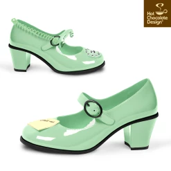 HOT CHOCOLATE DESIGN CALL ME IN MINT -Shoes Sales Call Me Womens Mid Heels Side menta 800x