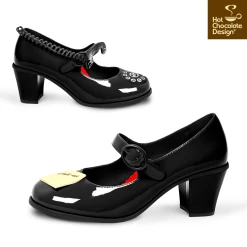 HOT CHOCOLATE DESIGN CALL ME IN BLACK -Shoes Sales Call Me Womens Mid Heels Side negro 800x