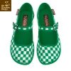 HOT CHOCOLATE DESIGN CHECKERS GREEN -Shoes Sales Chocolaticas CHECKERS womens Mary Jane Flat Front 800x