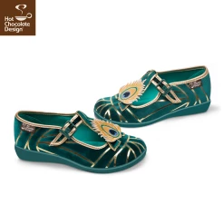HOT CHOCOLATE DESIGN PEACOCK MJ's -Shoes Sales Chocolaticas Peacock womens Mary Jane Flat Side 800x