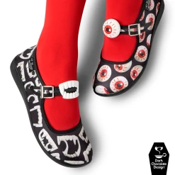HOT CHOCOLATE DESIGN SPOOKY TOYS -Shoes Sales Chocolaticas Spooky Toys womens Mary Jane Flat Legs 800x