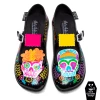 HOT CHOCOLATE DESIGN SUGAR SKULL 1 HOT CHOCOLATE DESIGN SUGAR SKULL -Shoes Sales Chocolaticas Sugar Skull womens Mary Jane Flat Front 800x