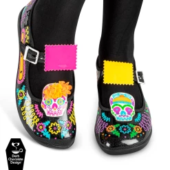 HOT CHOCOLATE DESIGN SUGAR SKULL -Shoes Sales Chocolaticas Sugar Skull womens Mary Jane Flat Legs2 800x