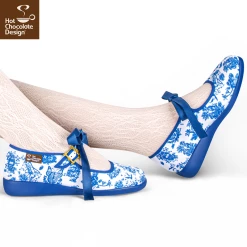 HOT CHOCOLATE DESIGN TOILES DE JOUY -Shoes Sales Chocolaticas Toiles De Jouy womens Mary Jane Flat Legs 800x