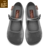 HOT CHOCOLATE DESIGN VELVET GIN (SILVER GREY) -Shoes Sales Chocolaticas Velvet Gray womens Mary Jane Flat Front 800x