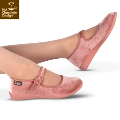 HOT CHOCOLATE DESIGN ROSE (PINK) 8 HOT CHOCOLATE DESIGN ROSE (PINK) -Shoes Sales Chocolaticas Velvet Pink womens Mary Jane Flat Legs 7347c145 15f2 4b5c 90da 0c5bb42f0a99 800x