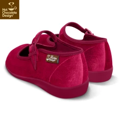 HOT CHOCOLATE DESIGN RED WINE -Shoes Sales Chocolaticas Velvet Red womens Mary Jane Flat Back 800x