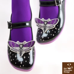 HOT CHOCOLATE DESIGN DEATH MOTH -Shoes Sales Death Moth womens Mary Jane Flat Legs1 800x