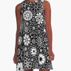 Miss Goody 2 Shoes FLOWERS BLACK AND WHITE A-LINE DRESS