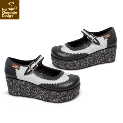 HOT CHOCOLATE DESIGN HAVANA GLITTER BROGUES PLATFORM -Shoes Sales Mary Jane Platform HABANA GLITTER Side 800x