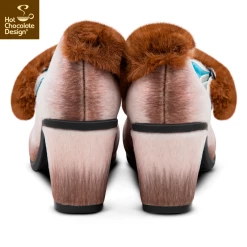 HOT CHOCOLATE DESIGN SIAMESE CAT -Shoes Sales SIAMESE CAT Womens Mid Heels Back 800x