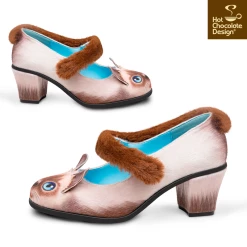 HOT CHOCOLATE DESIGN SIAMESE CAT -Shoes Sales SIAMESE CAT Womens Mid Heels Side 800x