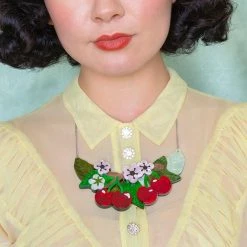 ERSTWILDER BLOSSOMING CHERRIES STATEMENT NECKLACE -Shoes Sales blosomingcherrieslady 800x