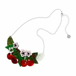 ERSTWILDER BLOSSOMING CHERRIES STATEMENT NECKLACE -Shoes Sales blosomingcherriesnecklace 800x